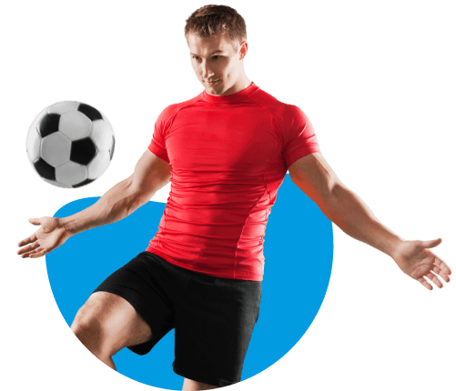 Futbolista representando la publicación de artículos deportivos